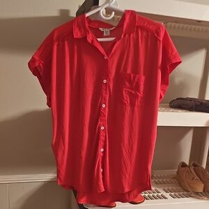Tommy Bahama Red Women's Button-Down Shirt